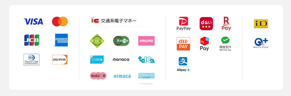 お支払い方法一覧